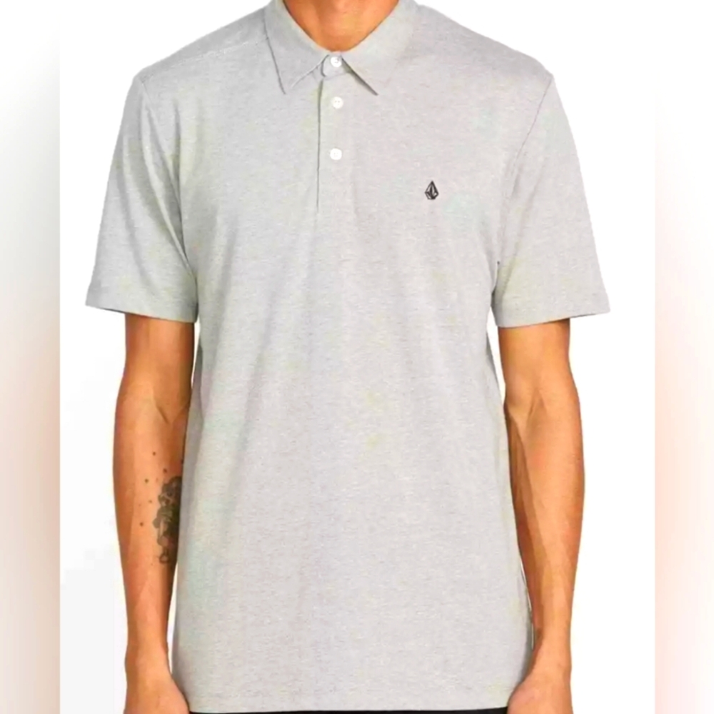 VOLCOM - BANGER SHORT SLEEVE POLO SHIRT - HEATHER GREY